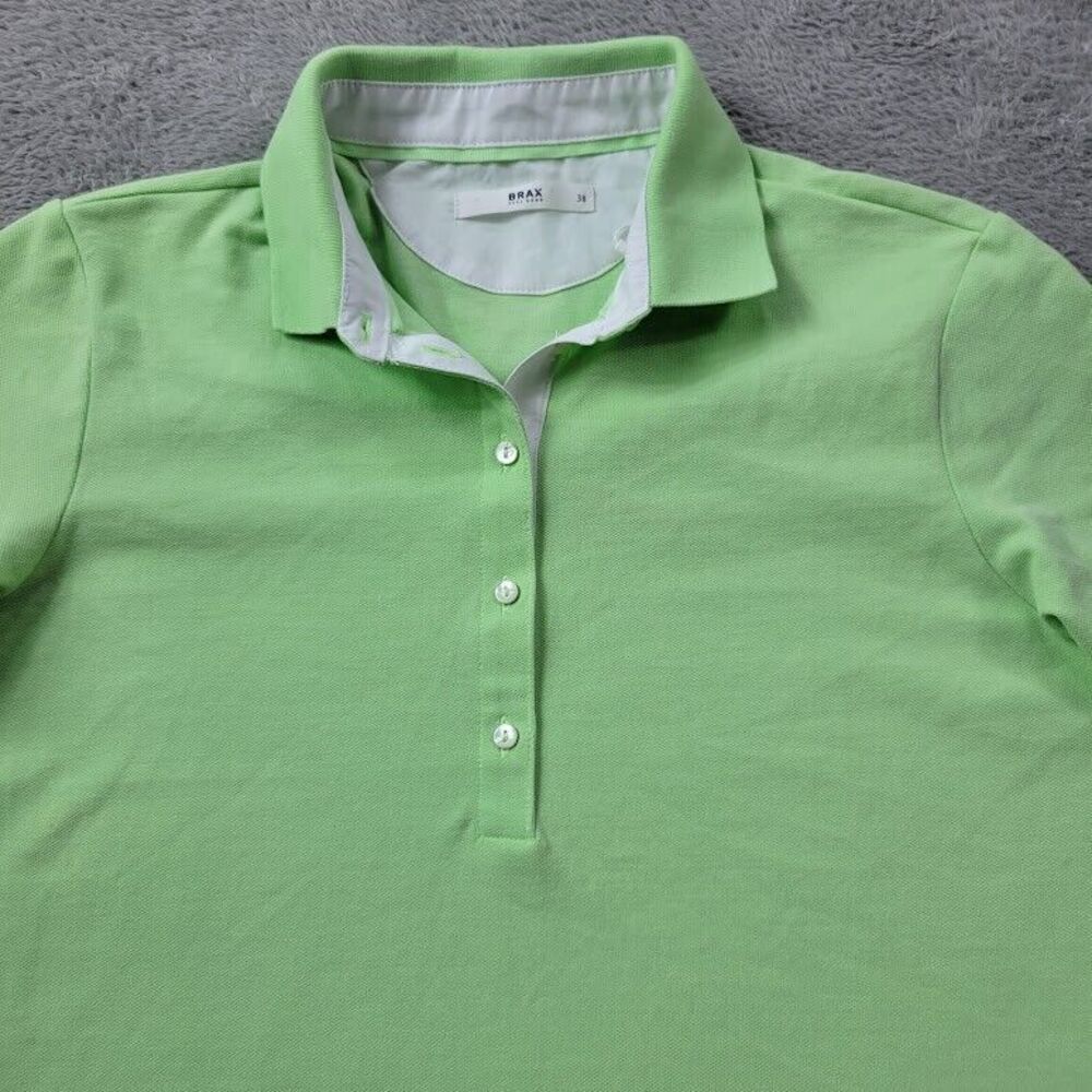 Brax Cleo Polo Shirt Womens Medium Green Eco Yarn Casual Preppy